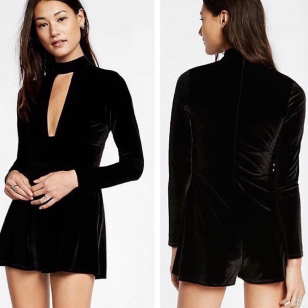 Express Plunging Velvet Romper